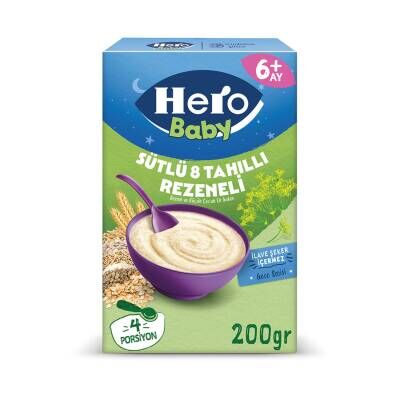 Hero Baby Sütlü 8 Tahıllı Rezeneli Ek Besın 200 G