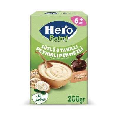 Hero Baby Sütlü 8 Tahıllı Peynirli Pekmezli Ek Besin 200 G