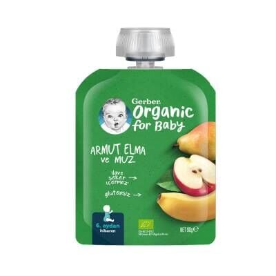 Gerber Organik Elmalı Muzlu Armut Püresi 90 G