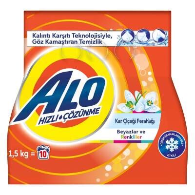 Alo 1,5 Kg Kar Çiçeği Ferahlığı Beyazlar ve Renkliler Aquapudra Toz Deterjan