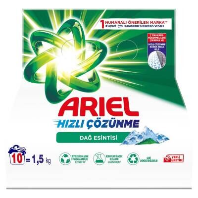 Ariel Dağ Esintisi 1,5 Kg AquaPudra Toz Çamaşır Deterjanı