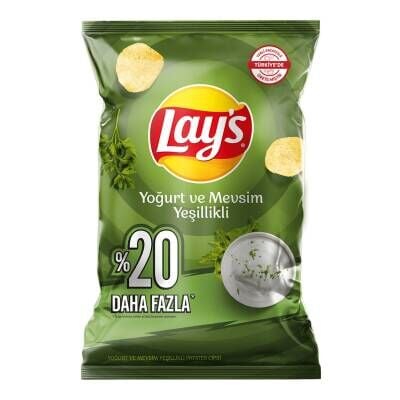 Lay’s Yoğurt ve Mevsim Yeşillikli Patates Cipsi Parti Boy 160 G