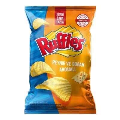 Ruffles Peynir ve Soğan Aromalı Patates Cipsi Süper Boy 125 G