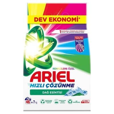 Ariel Dağ Esintisi Renklilere Özel Toz Çamaşır Deterjanı 7 Kg 46 Yıkama