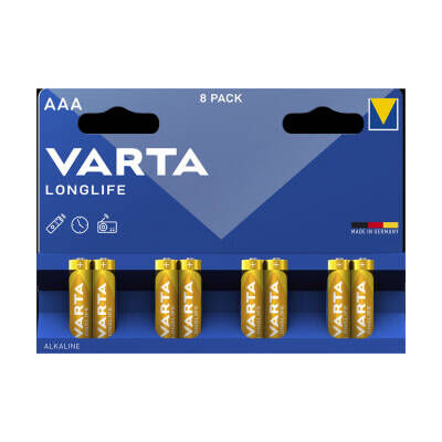 Varta Longlife AAA İnce Kalem Alkalin Pil Paket 8'li