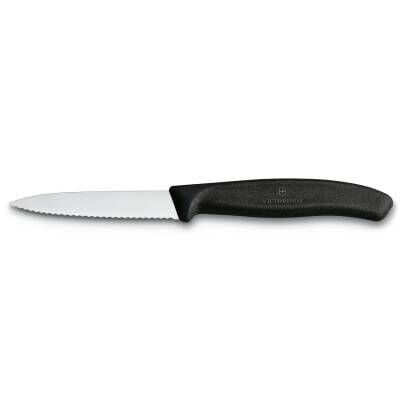 Victorinox 6.7633 Siyah Tırtıklı Soyma Bıçağı 8 Cm