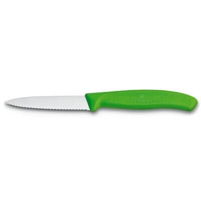 Victorinox 6.7636.L114 Yeşil Tırtıklı Soyma Bıçağı 8 Cm