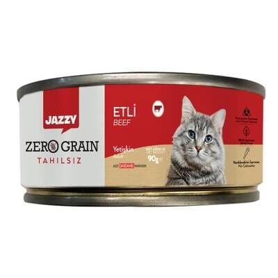 Jazzy Zero Grain Kedi Maması Etli 90 G