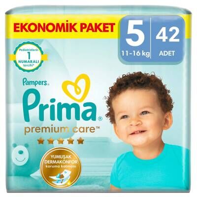 Prima Premium Care Bebek Bezi Ekonomik Paket 5 Beden 42'li