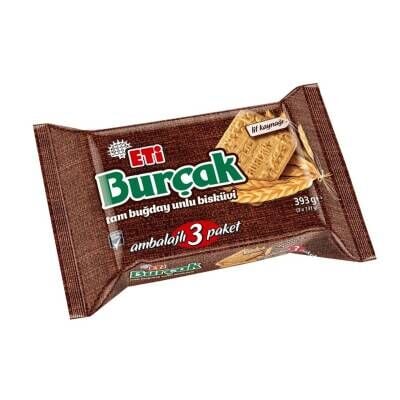 Eti Burçak Tam Buğday Unlu Bisküvi 3 x 131 G
