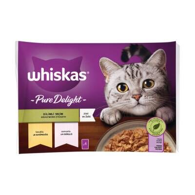 Whiskas Pure Delight Dilimli Seçim Tavuklu ve Somonlu Poşet Yaş Mama 340  G