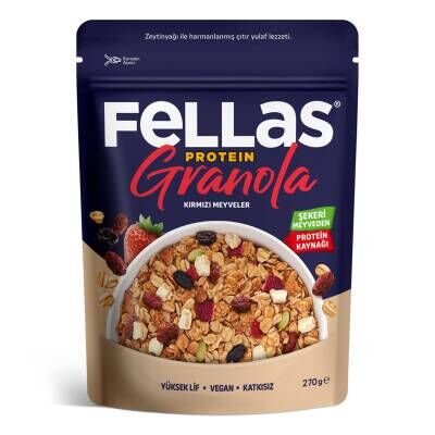 Fellas Vegan Protein Granola Kırmızı Meyveler 270 G