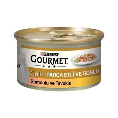 Gourmet Gold Parça Etlı Somonlu ve Tavuklu 85 G