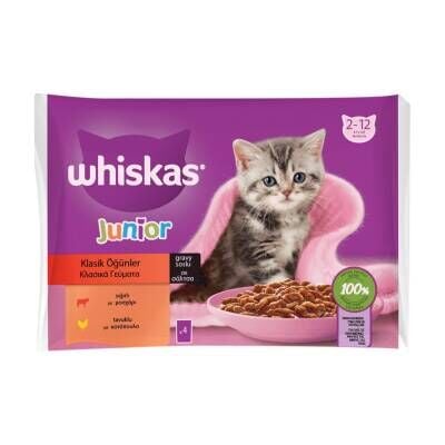 Whiskas Yavru Kediler İçin Paket Yaş Mama 4 x 85 G