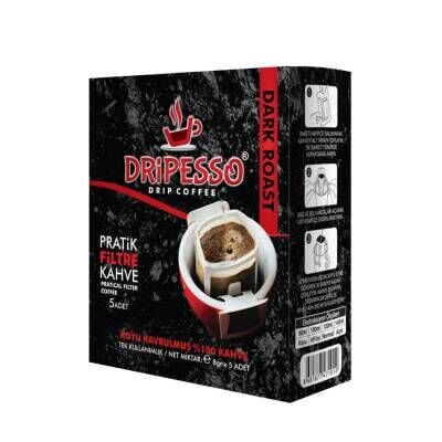 Dripesso Dark Roast Pratik Filtre Kahve 5'li 40 G