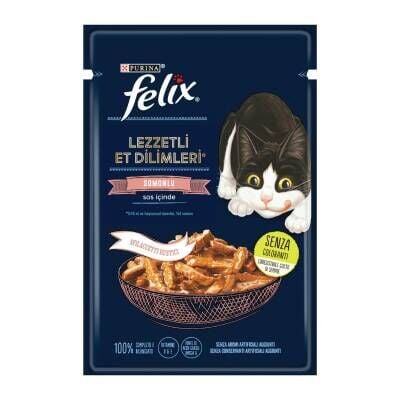 Felix Lezzetli Dilimler Yaş Mama Somonlu 80 G