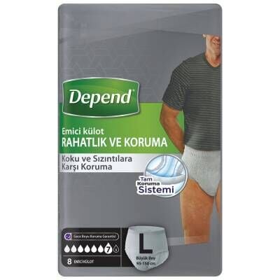 Depend Emici Külot Erkek Büyük 8'li