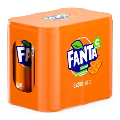 Fanta Portakal Aromalı Kutu 6 x 250 Ml