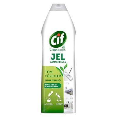 Cif Jel Yüzey Temizleyici Cleanboost Tüm Yüzeyler İçin Leke Çıkarıcı Çamaşır Sulu Bahar Ferahlığı 750 ML