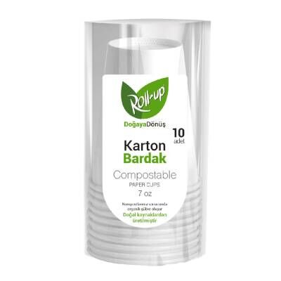Roll-Up Doğaya Dönüş Karton Bardak 10'lu