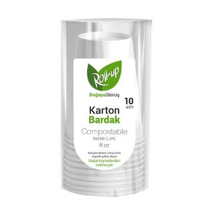 Roll-Up Doğaya Dönüş Karton Bardak  10'lu