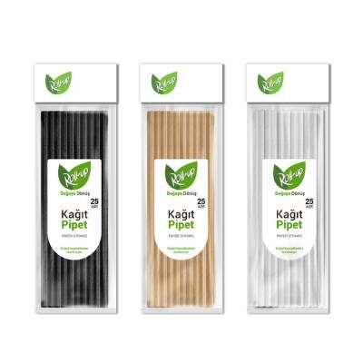 Roll-Up Doğaya Dönüş Kağıt Pipet 25'li