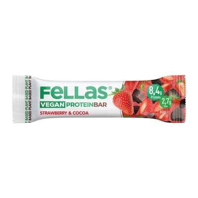 Fellas Vegan Protein Bar Çilek & Kakao 40 G