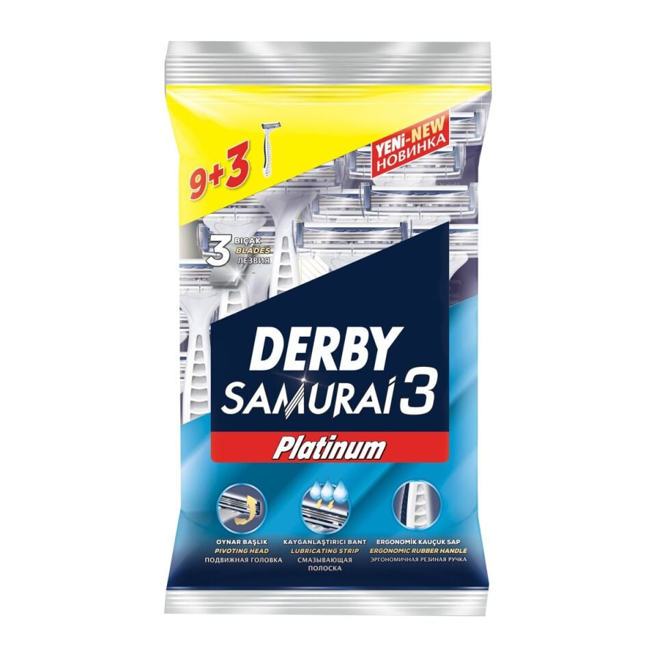 Derby Samurai 3 Platinum tıraş bıçağı 9+3 adet paketi