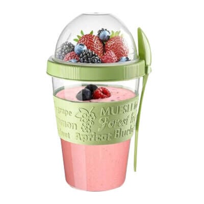 Titiz Kaşıklı Yoğurt Kabı Şeritli 600 Ml