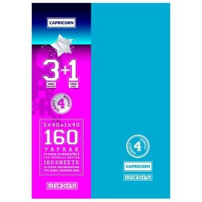 Meteksan A4 Capricorn 160 Yaprak Pet Spiralli Pp Kapak Defter