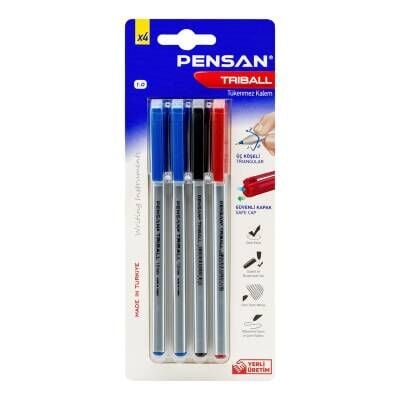 Pensan Triball Tükenmez Kalem 4'lü Blıster Msk