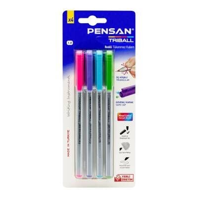 Pensan Triball Tükenmez Kalem Renkli 4'lü