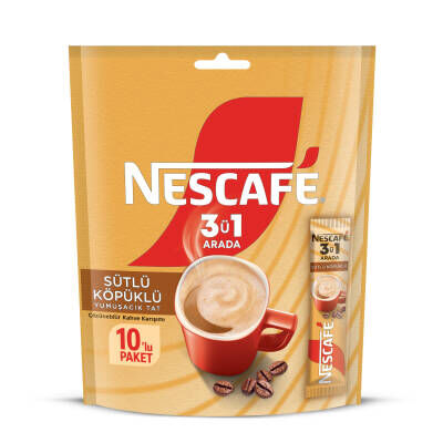 Nescafé 3'ü 1 Arada Sütlü Köpüklü Paket 10 x 17.4 G