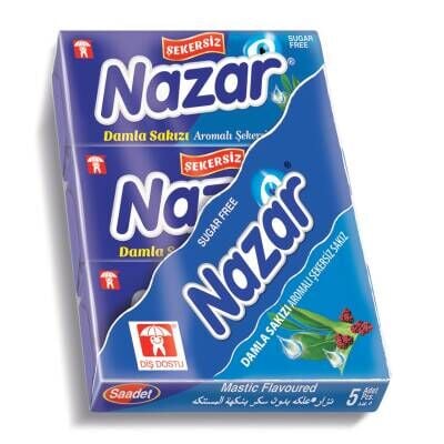Nazar Damla Sakızı Aromalı Şekersiz Sakız 3'lü 21 G