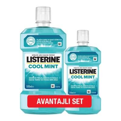 Listerine Coolmint Ağız Bakım 500 Ml+250 Ml