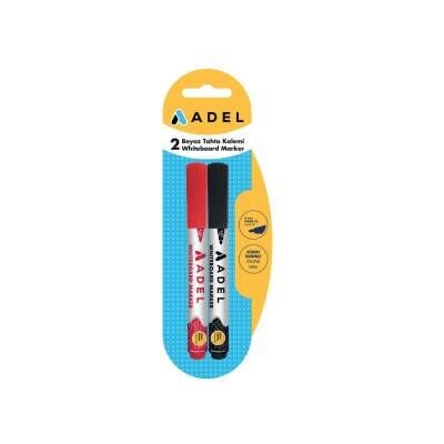Adel  2'li Beyaz Tahta Kalemi Kırmızı Siyah