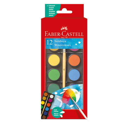 Faber-Castell 12'li Büyük Boy Sulu Boya Seti