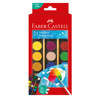 Faber Castell Sulu Boya 21 Renk Büyük Boy