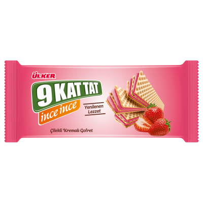 Ülker 9 Kat Tat İnce İnce Çilekli Gofret 114 G