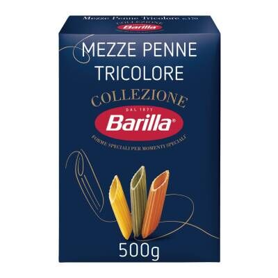 Barilla Mezze Penne Tricolore (Üç Renkli Kalem) Makarna 500 G