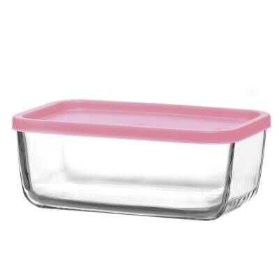 Lav Cube Pembe / Lila Kapaklı Saklama Kabı 18 Cm 1170 Cc