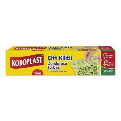 Koroplast Çift Kilitli Dondurucu Torbası Orta 12'li