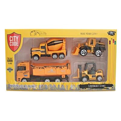Citycode Die-Cast 1:43 İş Makineleri 4'lü Paket