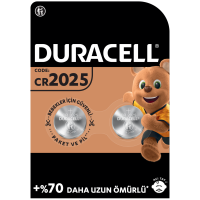 Duracell Özel 2025 Lityum Düğme Pil 3V (CR2025) 2’li Paket
