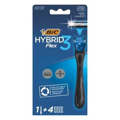 BIC Hybrid 3 Flex Sistem Tıraş Bıçağı 1 Sap + 4 Yedek Kartuş