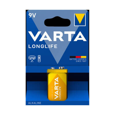 Varta Longlife 9V Pil Tekli Paket (Alkalin)