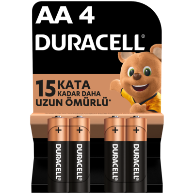 Duracell Alkalin AA Kalem Pil 1,5V (LR6 / MN1500), 4'lü Paket