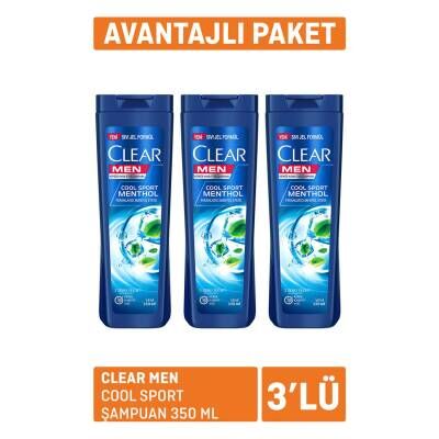 Clear Men Cool Sport Şampuan 3 x 350Ml