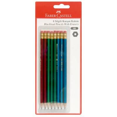 Faber Castell 8'Li Silgili Kurşun Kalem