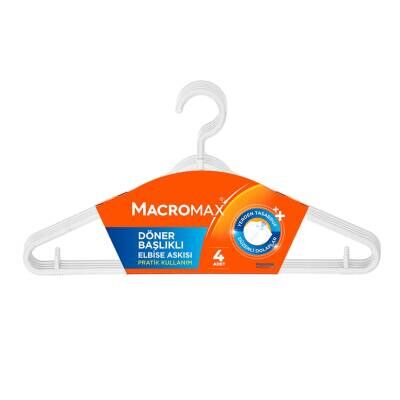 Macromax Döner Başlıklı Elbise Askısı 4'lü